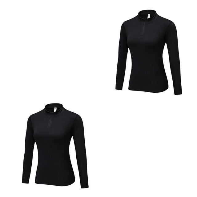 Qarigey Sudadera con capucha de cuello para mujer de otoño, camisetas térmicas para hacer ejercicio y correr para niñas, ropa cálida Type1 NO1
