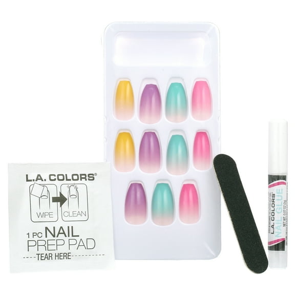 L.A. COLORS Frill Nail Tips, Oh Darling, 33 Pieces
