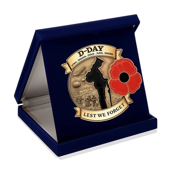 Hearth & Gear D Day 80th Anniversary Commemorative Badge Anniversary Landing 80s Decorations Memorial Veterans Pins Accessories For Suit For Men Flower Rhinestones Valentines And Brooches Elephant