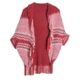 thumbnail image 1 of Châle Chaud pour Femmes Poncho Ouvert devant Châles Bloc de Couleur Cardigan d'Hiver Imprimé Ponchos pour Femmes, 1 of 6