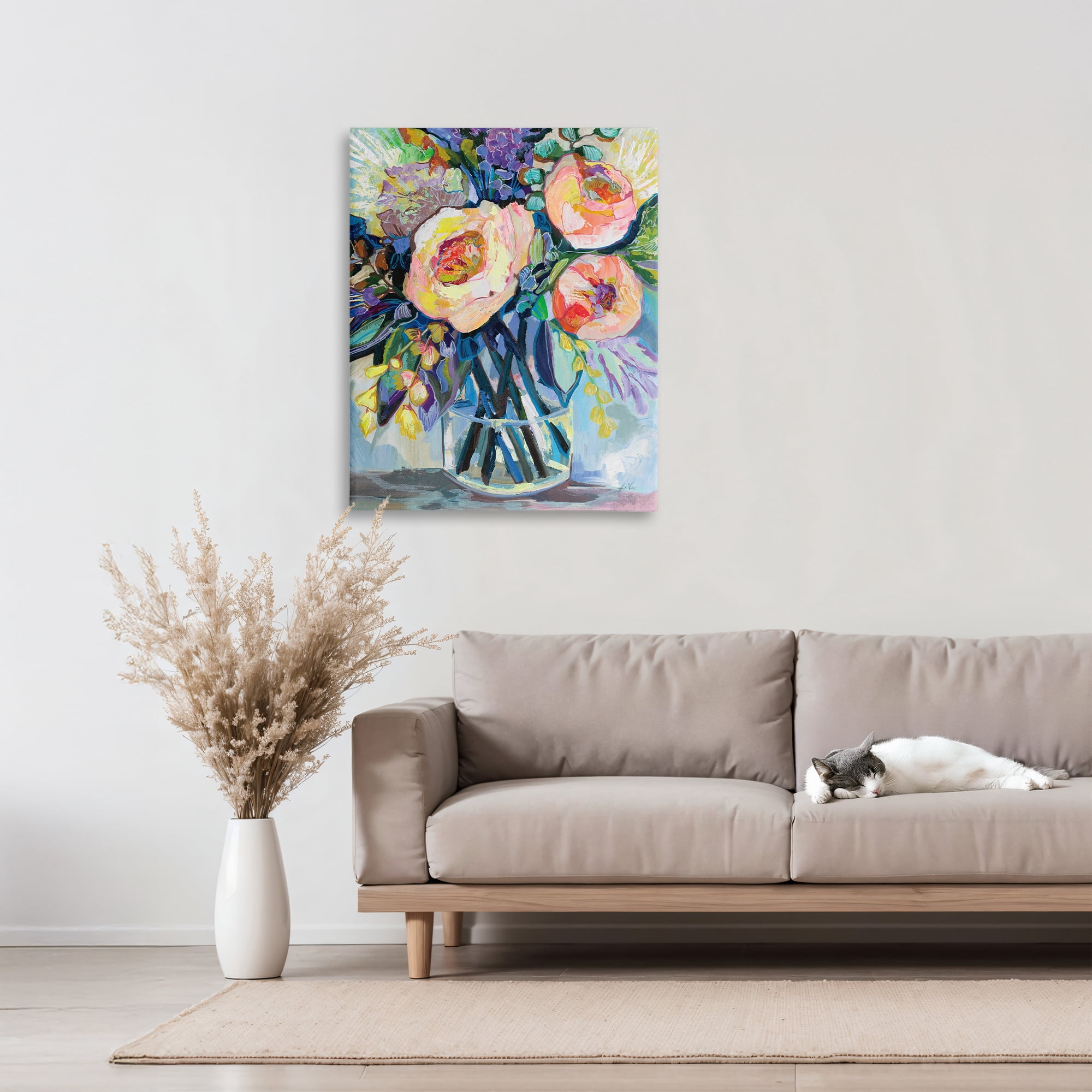 Stupell Industries Enraptured Blossoms Bouquet Canvas Wall Art design by Jeanette Vertentes, 30 x 24
