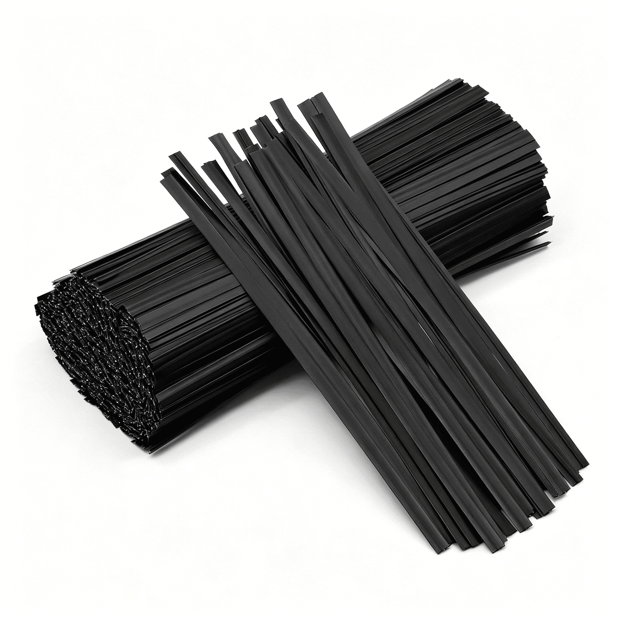 Plastic Coated Cord Packaging Closure Twist Tie Wire Black 150mm x