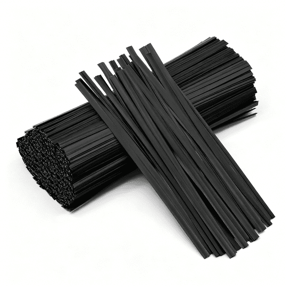 ICERUN 400 Pcs Twist Ties for Bags 5" Cable Ties Bag Twist Ties for Cord Twist Bread Ties Reusable Black Plastic Coated Ties Heavy Duty Bread Ties Twist Wire Ties for Household and Office Use