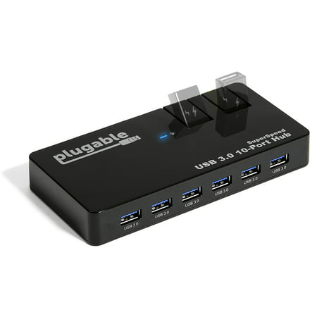 Plugable USB Hub with Charging - USB 3.0, 10-Port,