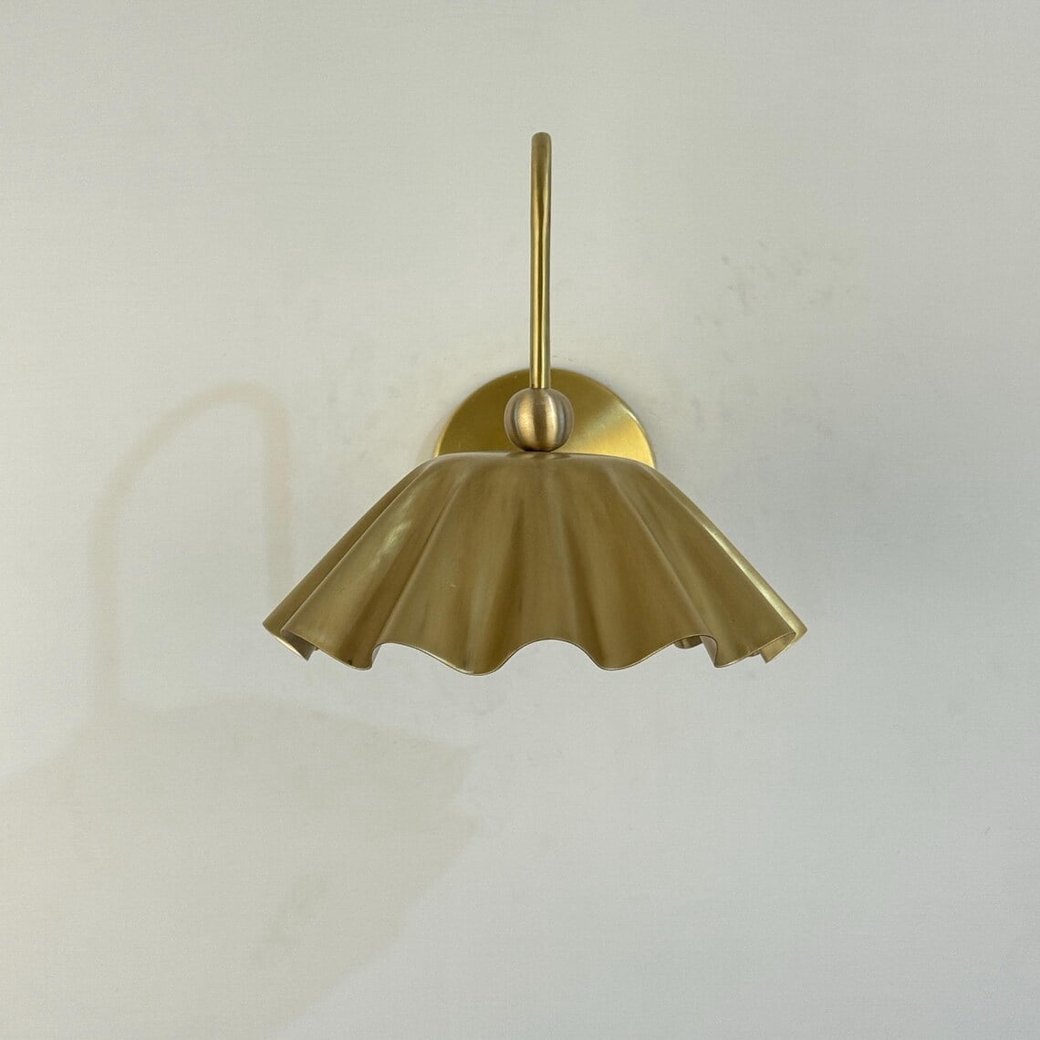 Handmade Brushed Brass Wall Sconce Light | Mid Century Cone Light