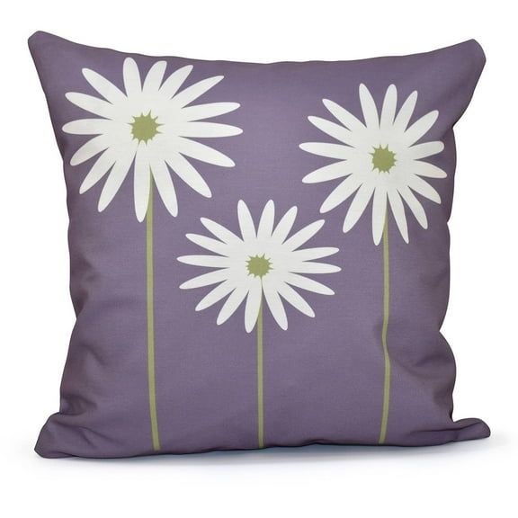 Simply Daisy 16" x 16" Daisy May Daisy May Floral Print Pillow, Purple