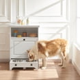 thumbnail image 2 of roomfitters  Dog Feeding Station with 2 Elevated Dog Bowls, Tilt Out Pet Feeding Cabinet Station White, 2 of 9