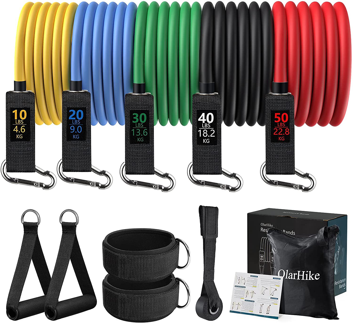 Outdoor & OlarHike Resistance Bands Set Exercise Bands for Men and Women 