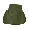 thumbnail image 5 of Women's Trendy Bubble Skirts Solid Color Mini Skirt High Elastic Waisted Skort Tummy Control Shorts Wide Leg Balloon Skorts Ruffled Pleated Short Skater Skirts, 5 of 5