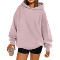 thumbnail image 2 of Womens Oversized Hoodies Comfy Sweatshirts Fall Fashion Outfits Casual Tops Fleece Clothes Lotus Root Pink Pink XXL, 2 of 6