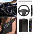 thumbnail image 3 of Yuyamidu Colorful Dog Paw Front Car Seat Cover Set with Steering Wheel Cover Cute Seat Belt Armrest Covers Cup Holders Trash Bag Air Vent Pocket Rear View Mirror Protector Keychain, 12 Pack, 3 of 7