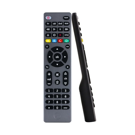 GE 4-Device Universal TV Remote Control in Brushed Graphite, 33711