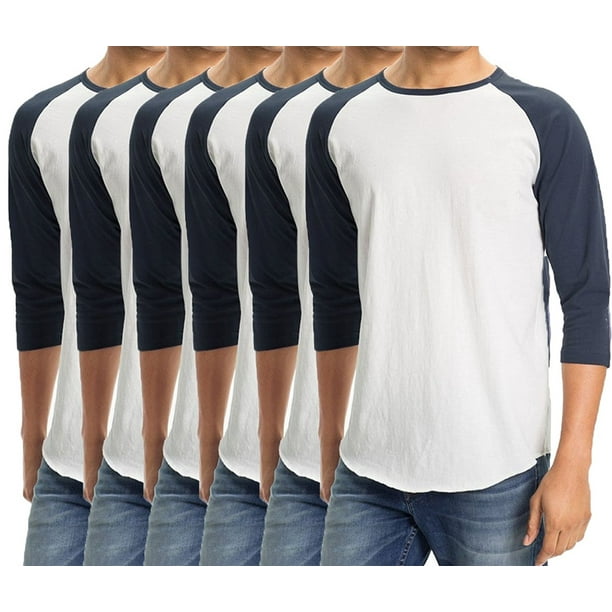 Hollywood Star Fashion Men's Plain Baseball Athletic 3/4 Sleeve 100