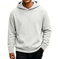thumbnail image 3 of OIOLOYJM Mens Hoodies Casual Relaxed Fit Drawstring Cozy Athletic Hooded Sweatshirts Vintage Classic Outdoor Daily Pullover with Pocket Light Gray L, 3 of 6