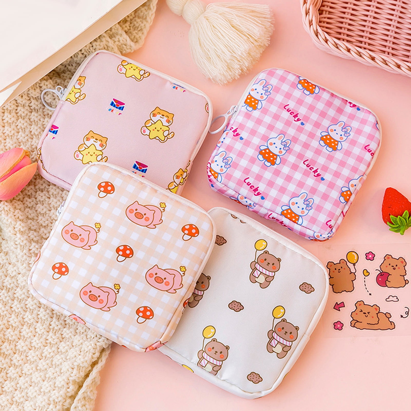 Preppy Patch Period Bag Sanitary Napkin Storage Bag Sanitary - Temu  Republic of Korea