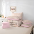 thumbnail image 6 of Homewish Chic Floral Flowers Twin Bedding Sets 7-Piece for Adults Female Men,Spring Garden Blossoms Bedding Comforter Set Microfiber,Abstract Geometric Plaid Breathable Sheet Sets, 6 of 8