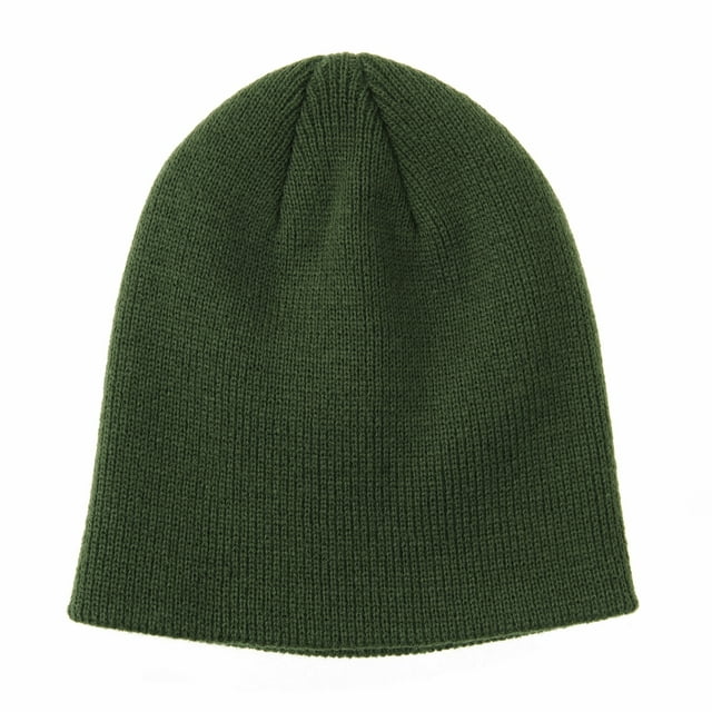 Withmoons Knitted Beanie Hat Basic Plain Solid Watch Cap Kr5844 Green