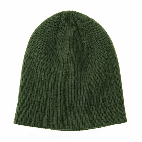 WITHMOONS Knitted Beanie Hat Basic Plain Solid Watch Cap KR5844 (Green)