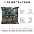 thumbnail image 5 of FANNA Haunted House Pumpkins Full Moon Plush Pillow Case 1PC Halloween Pillowcase Autumn Printed on Both Sides 12x12in, 5 of 5