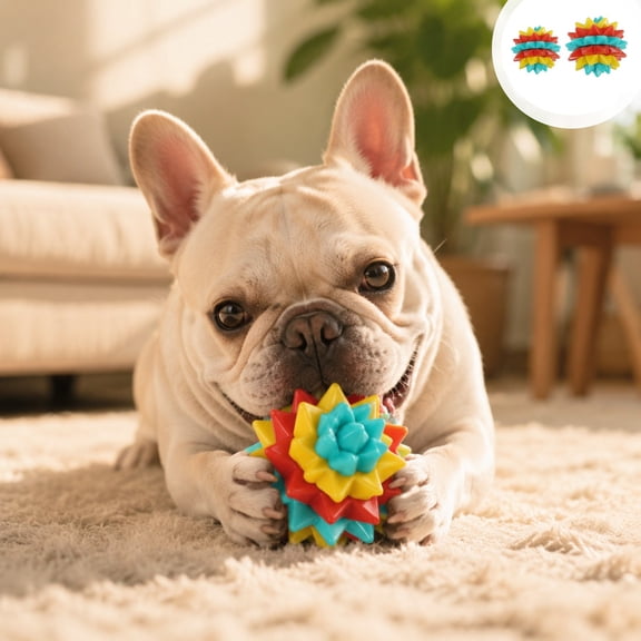 UALSRZL Dog Toy Balls, Tough Lasting TPR No Squeak Dog Balls, Dogs Ball for Aggressive Chewers Puppy Teething Brain Training, Multicolor