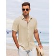 thumbnail image 3 of COOFANDY Mens Short Sleeve Button Down Shirt Lightweight Casual Shirts for Vacation Shirts, 3 of 6