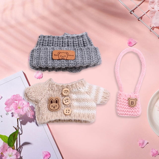 Suéter en miniatura para muñecas,Conjunto de ropa para muñecas,suéter,ropa,juguete en miniatura,Suéter para muñeca con sombrero,bolso,accesorio de vestir,Mini juguete de moda,suéter en