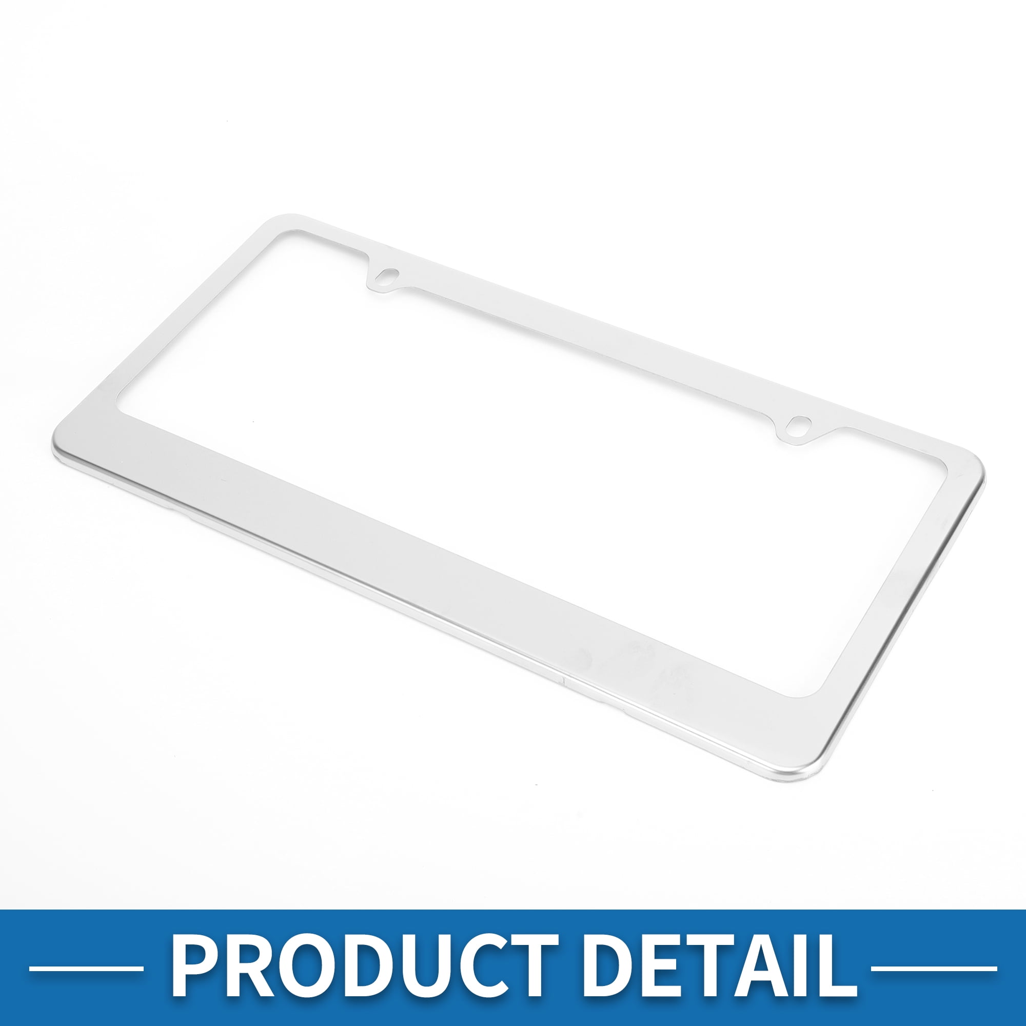 Unique Bargains Stainless Steel License Plate Holder Durable Mirror Polished Silver Tone