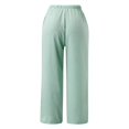 thumbnail image 3 of Women'S Solid Color Casual Fashion Cotton And Linen Drawstring Slacks For Women, 3 of 4