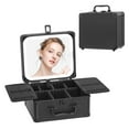 thumbnail image 1 of Estuche de maquillaje Leeora&Leekoo LK805 con espejo iluminado negro, 1 of 8