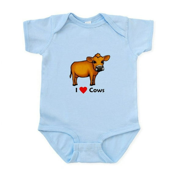 CafePress - I Love Cows Infant Bodysuit - Baby Light Bodysuit, Size Newborn - 24 Months
