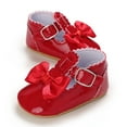 thumbnail image 4 of Infant Baby Girls Soft Sole Bowknot Princess Wedding Dress Mary Jane Flats Prewalker Newborn Light Baby Sneaker Shoes, 4 of 8