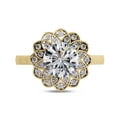 thumbnail image 2 of AFFY Floral Halo Solitaire Engagement Ring for Women, 1.60 Carat (ctw) Round Cut Lab Grown Diamond Ring In 10K Solid Yellow Gold F-G, VS-SI Quality Ring Size-5, 2 of 7