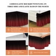 thumbnail image 6 of Black Red Bed Skirt Gradient Bed Skirts California King Size 16 Inch Drop, Wrap Around Dust Ruffle&nbsp;Bedskirt with Adjustable Elastic Belt for Queen Size Beds, 6 of 7
