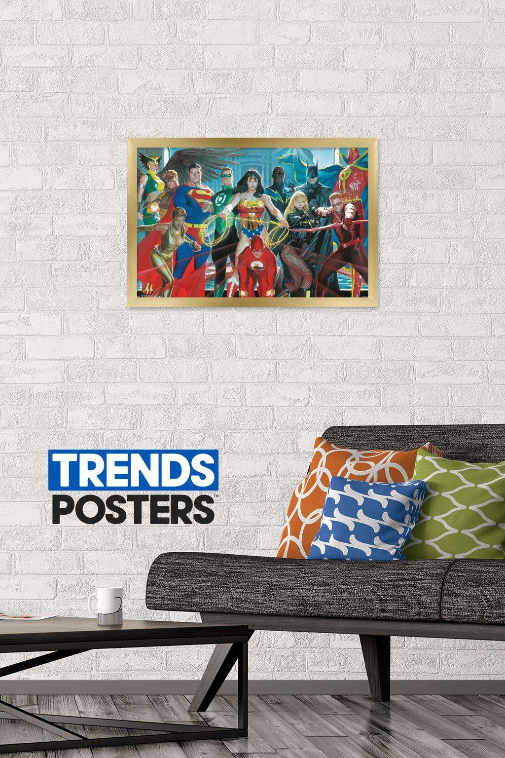 DC Comics - Justice League - Alex Ross - The Elite Wall Poster, 14.725" x 22.375", Framed