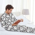 thumbnail image 6 of Lsque Happy Football Pattern Long Sleeve Pajama Set for Men - Soft 2-Piece Sleepwear and Loungewear Set with Pockets, Comfy Nightwear-Medium, 6 of 7