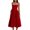 Red, variant on Yunliwuli Women Summer Casual A-line Dress Solid Color Sleeveless Backless Midi Dress Fashion Side Pockets Low-Cut Cami Dress