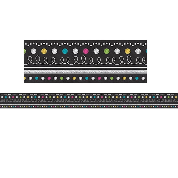 Teacher Created Resources Chalkboard Brights Straight Border Trim, 35 Feet Per Pack, 6 Packs
