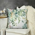 thumbnail image 2 of PRATYUS Sage Green Leaf Pillow Covers 18x18 Inch Spring Floral Butterfly Throw Pillow Covers Vintage Flower Leaves Outdoor Pillow Cases Cushion Covers for Couch Sofa Bedroom Living Room, 2 of 5