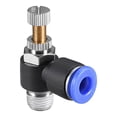 thumbnail image 4 of Pneumatic Air Flow Control Valve,Elbow,6mm OD x G 1/8 Male Thread,Blue 6pcs, 4 of 5