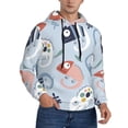 thumbnail image 2 of Lsque Cute Chameleons On Blue Pattern Casual Men's Hoodie,Hooded Sweatshirt with Kangaroo Pocket,Pullover Hoodie-3X-Large, 2 of 7