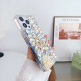 thumbnail image 4 of Case for iPhone 15 Pro, Glitter Case for Women Girls 3D Glitter Sparkle Bling Case Luxury Shiny Crystal Rhinestone Diamond Bumper Clear Gems Cute Wrist Strap Case Cover - Silver, 4 of 6