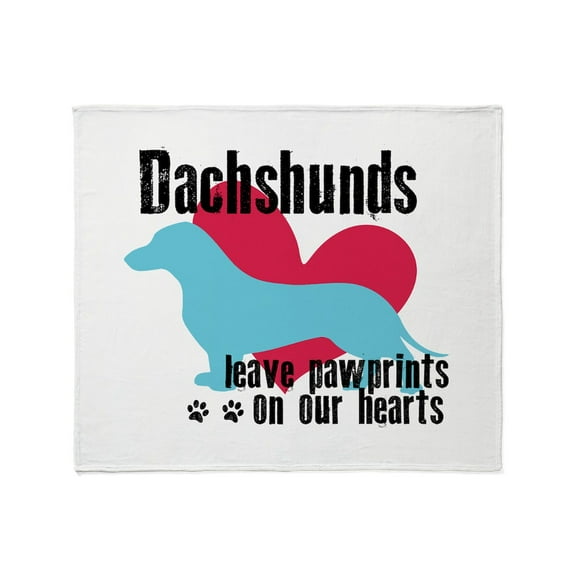 CafePress - Dachshund Pawprints Throw Blanket - Soft Fleece Throw Blanket, 50"x60" Stadium Blanket