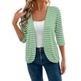 thumbnail image 2 of Women's Cardigan Jacket Baeitkot Women's Casual Striped Long-Sleeve Cardigan Jacket Green S, 2 of 7
