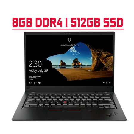 Lenovo ThinkPad X1 Carbon Gen 6 Business Laptop 14” FHD IPS Display 8th Gen Intel 4-Core i5-8250U 8GB DDR4 512GB SSD Fingerprint Reader Backlit KB USB-C HDMI Dolby Win10 Pro