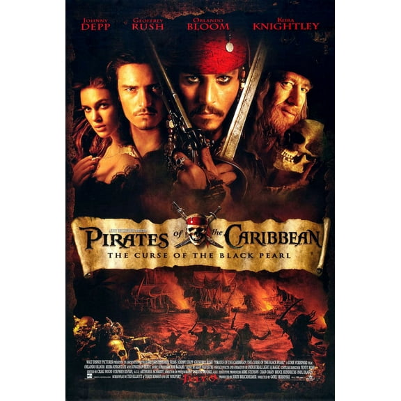 Pirates Of The Caribbean Curse Black Pearl Movie Poster 16in x 24in 16x24 #427559 Square Adults Best Posters