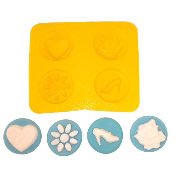 EDELAINE'S Bridal Shower Set 4 Cavity Silicone Molds for Cream Cheese Mints , Chocolate