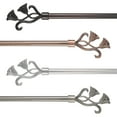 Curtain Rod with Mounting Hardware and Decorative Floral Finials 66Â