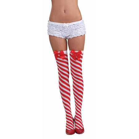Candy Cane Stockings Costume Hosiery Accessory Size Standard