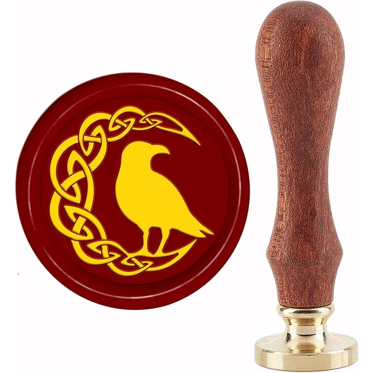 CRASPIRE Sewing Needle & Flower Wax Seal Stamp - 30mm Brass Head With Wood Handle For Invitations & Gifts