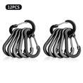 thumbnail image 5 of 10Uds. Mosquetón Clips Camping Multi Herramienta Montañismo Hebilla Pequeño Negro 12Pcs, 5 of 5